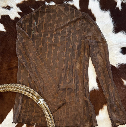 Lariat Lace Mesh Top